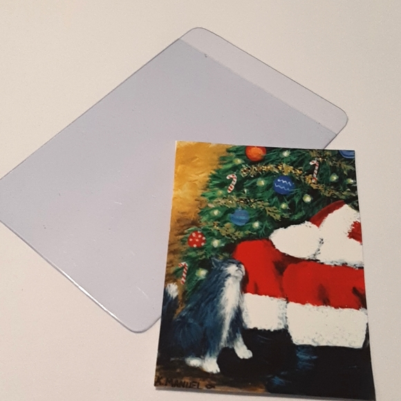 ACEO Mini Art Print "Purfect Santa" By Kathy Manuel #6/50 - Picture 3 of 4